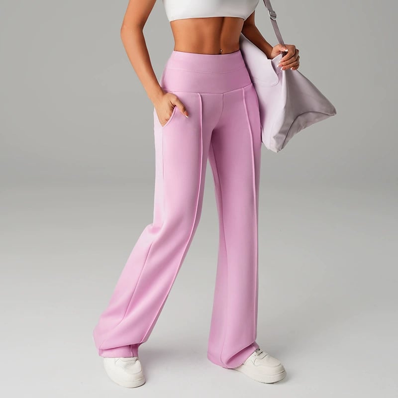 🎉LETZTER TAG AKTION – 50% RABATT 👖✨ Damen Weite Straight-Leg-Hose mit hohem Bund – Stretchstoff + Praktische Taschen + 9 Farben! ✨