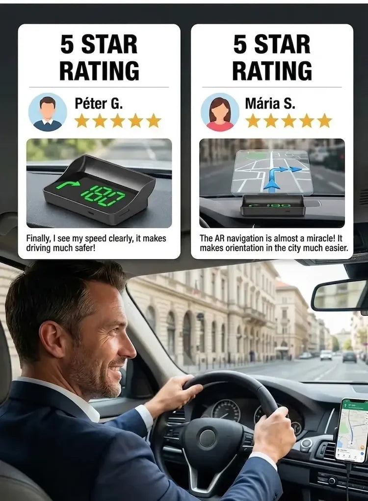 🚗🔥 JETZT 50 % RABATT! Auto‑HUD Head‑Up‑Display, GPS‑Digital‑Tachometer, Ampel‑Countdown & Blitzer‑Warnung, universelles Sicherheitsgerät