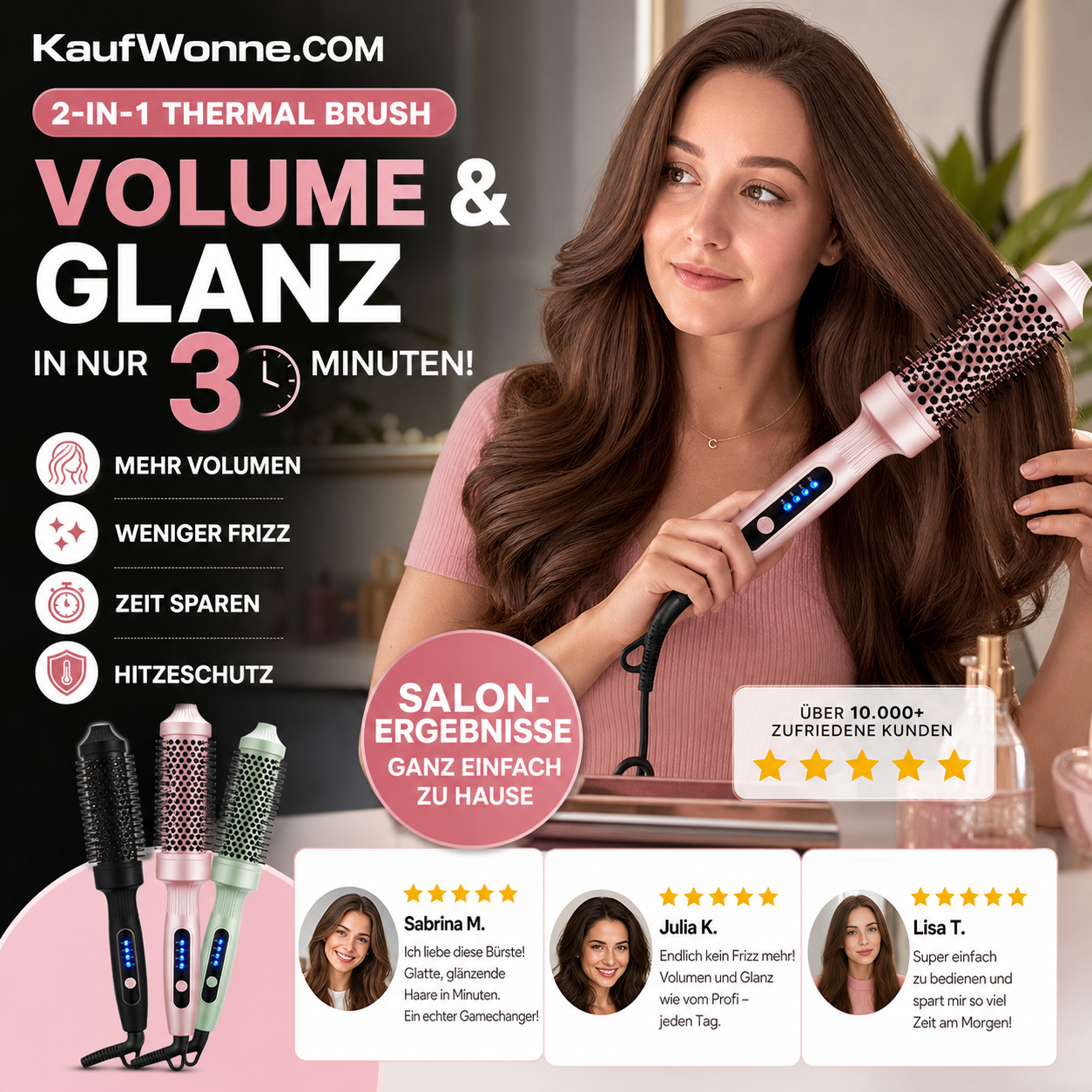 🔥 50 % Rabatt💇‍♀️ 2-in-1 Haar Volumen Kamm ✨ Voluminöses Haar in Minuten