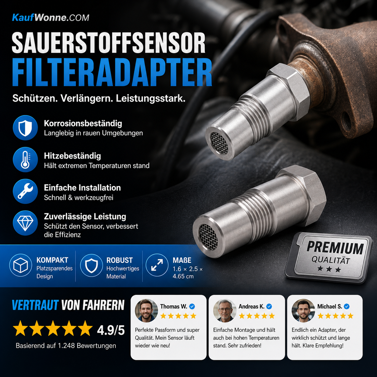 🔥🚗 Präzisions-Filteradapter für O₂-Sensoren ⚙️✨ Garantiert optimale Leistung & minimale Emissionen – maximale Langlebigkeit, einfacher Einbau
