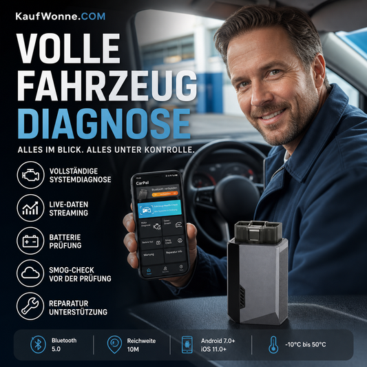 🔧 50% RABATT! 🚗 Carpal OBD2-Diagnosegerät für alle Fahrzeugsysteme – Fehlercodes lesen & löschen – Perfekt für Werkstatt & Heimwerker – einfache Fehlersuche & Motordiagnose 📡