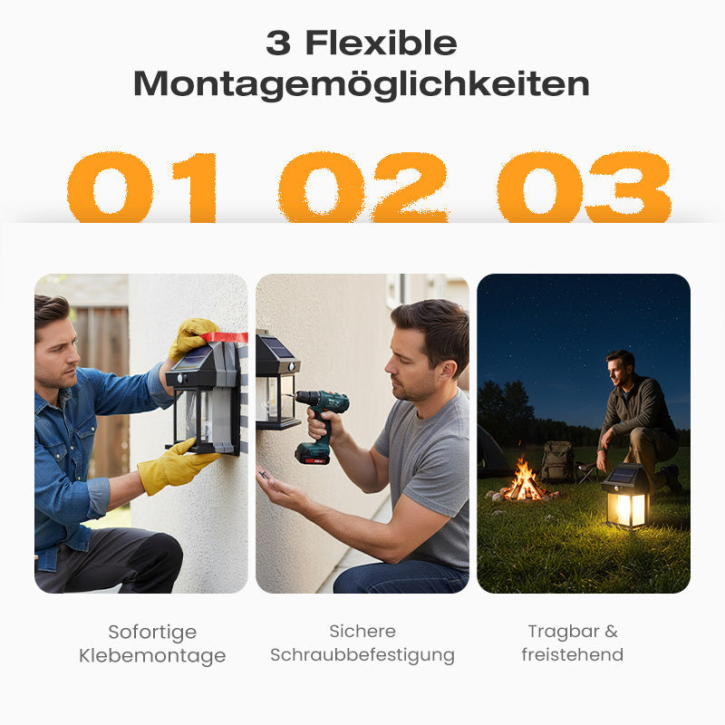 📢📢50 % Rabatt!! ⏰ ⏳Bewegungssensor Solar-Wolfram-Wandleucht - Wetterfest, langlebig & mit effizientem Panel | 0€ Stromkosten, warmes Wolfram-Licht🌙