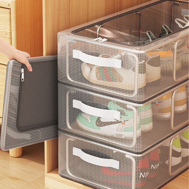 📦✨PVC‑Schuhaufbewahrungsbox, wasserdicht & faltbar‑platzsparender Organizer für Schränke