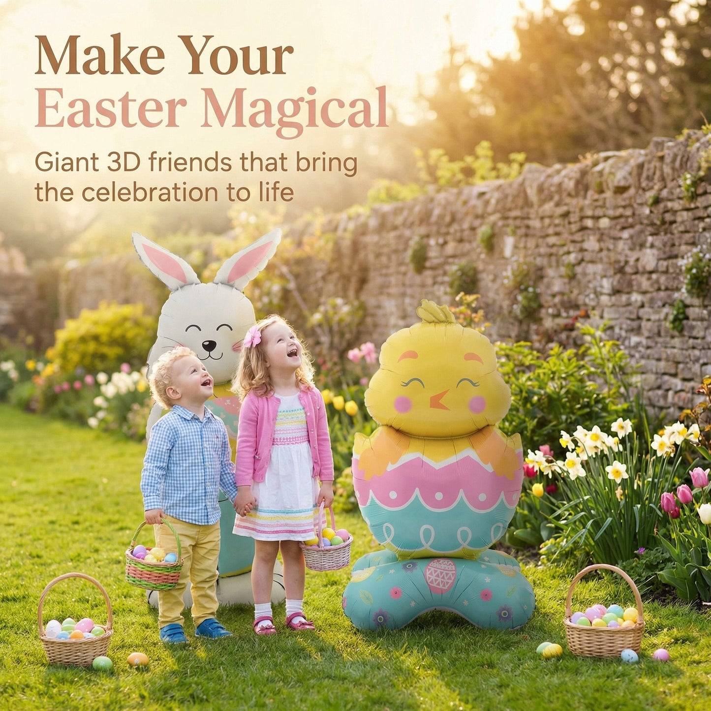 🎁Oster-Frühbucherangebot🐰3D-Stehhasenballon Extra Large – selbsttragend und festlich