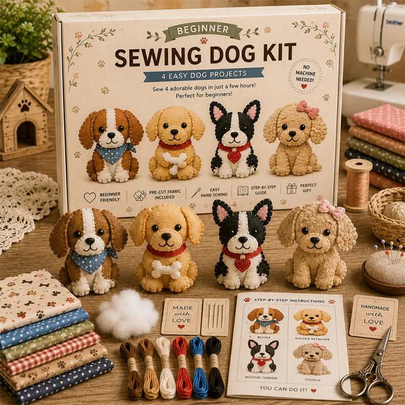 🎨 JETZT 50% RABATT! ✨🎁Einfaches DIY-Nähset für Anfänger🐶🧵