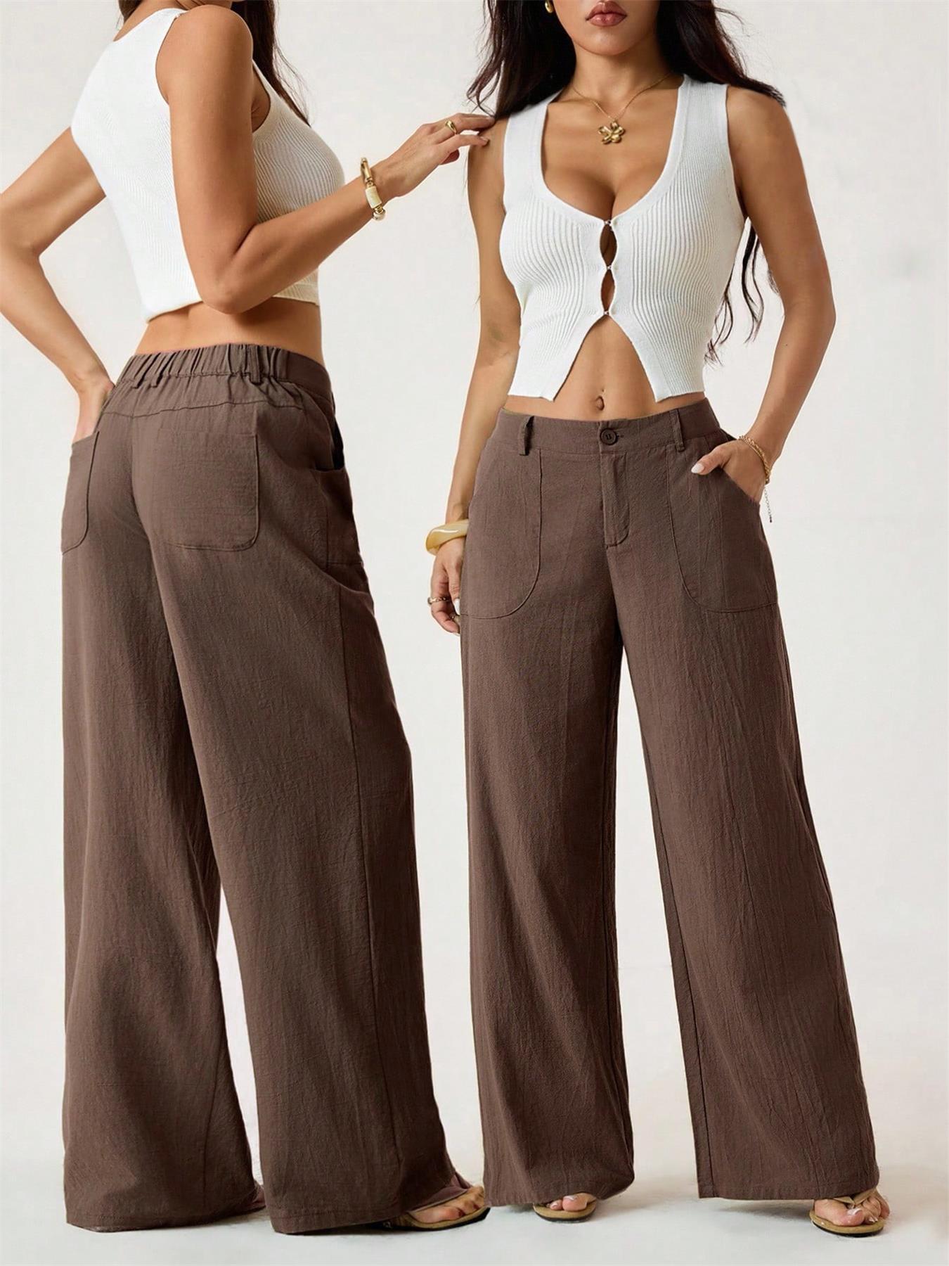🔥🔥 2026 NEU 🥳☀️ Lässige Damen Loungehose aus Baumwoll-Leinen-Mix 👖 Fließend, gerades Bein & hoher Bund – perfekt für Sommer & Alltag 🌸