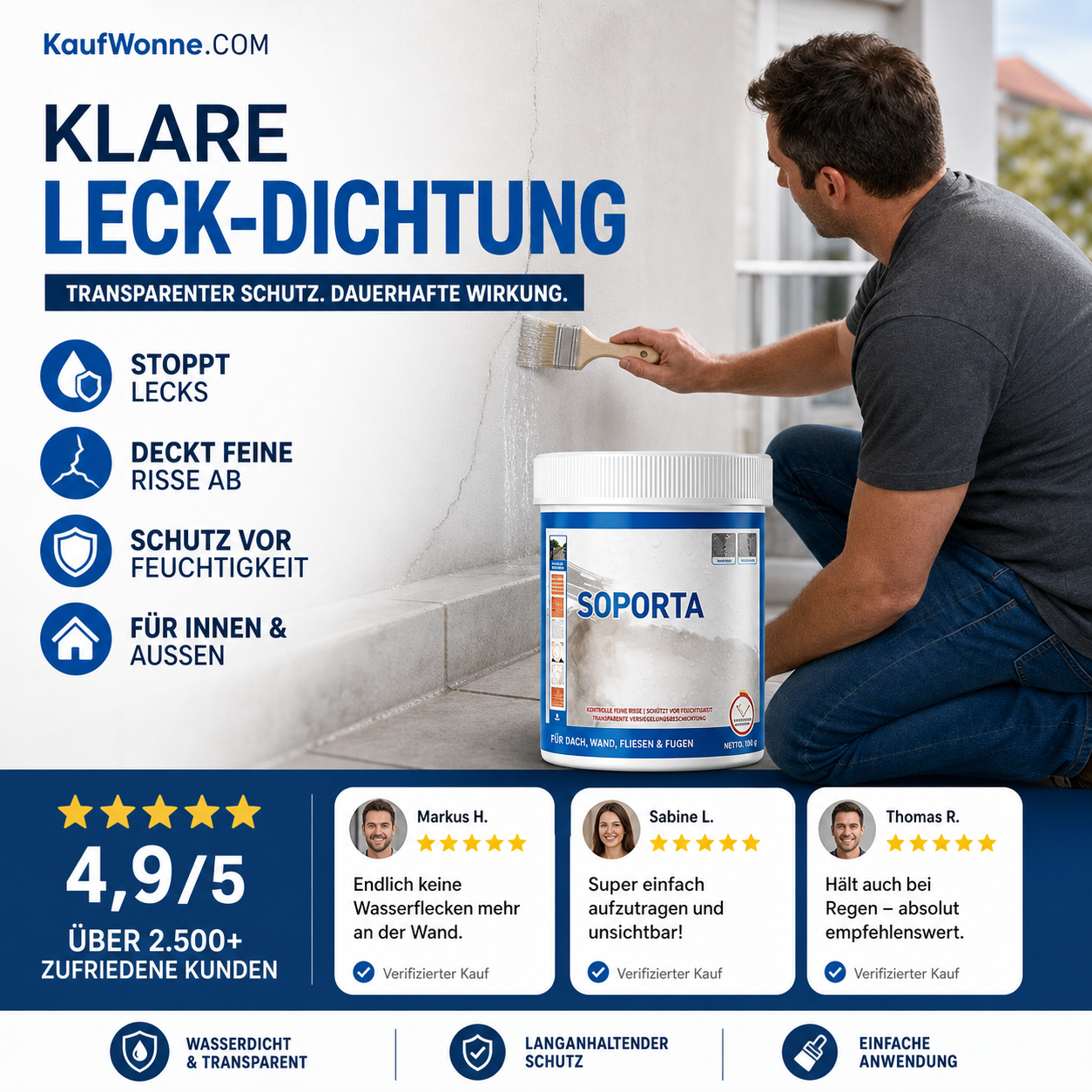 🔧💧 Wasserfester Kleber & Dichtmasse – flexibel & langlebig, geeignet für Holz, Fliesen und Metall! 🌟