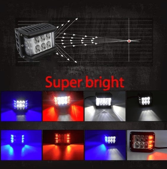 🔥 50% RABATT Dual Side Shooter Dual Color Strobe –  🚗Zweifarbig, Superhell & Sicher! 🚦 Für Autos, LKWs & Motorräder ⚡