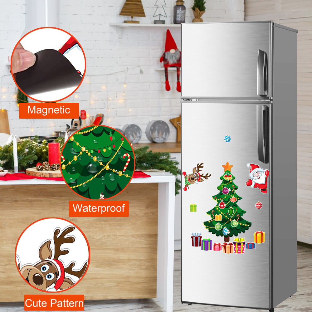 🎅 Weihnachts-Magnetaufkleber, festliche Dekoration für Kühlschrank und Metalloberflächen