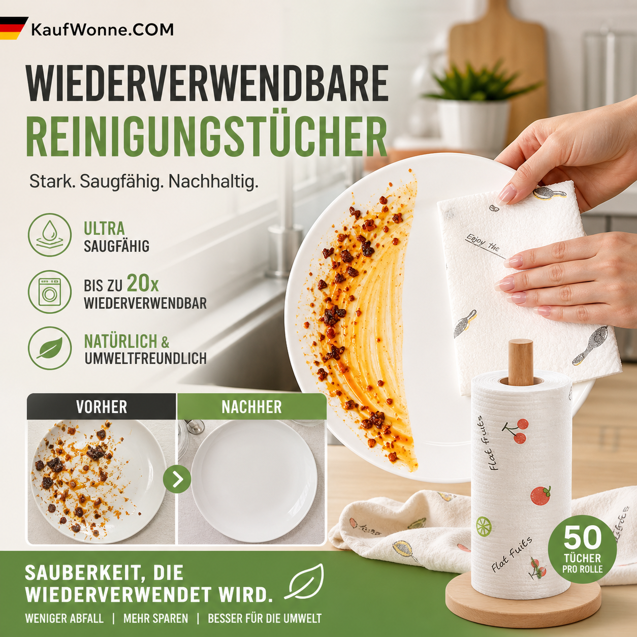 🧼 Wiederverwendbare Feuchttücher – Sparen Sie Geld und schützen Sie die Umwelt für den täglichen Gebrauch 💚✨