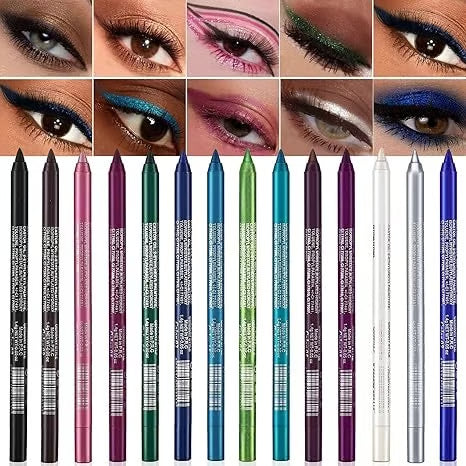 📢📢50 % RABATT!! ⏰ 24 Stunden lang anhaltender, wasserfester Farb-Eyeliner – 13 Farben, Perlmutt- und Matt-Finish, einfach anzuwenden 🎨