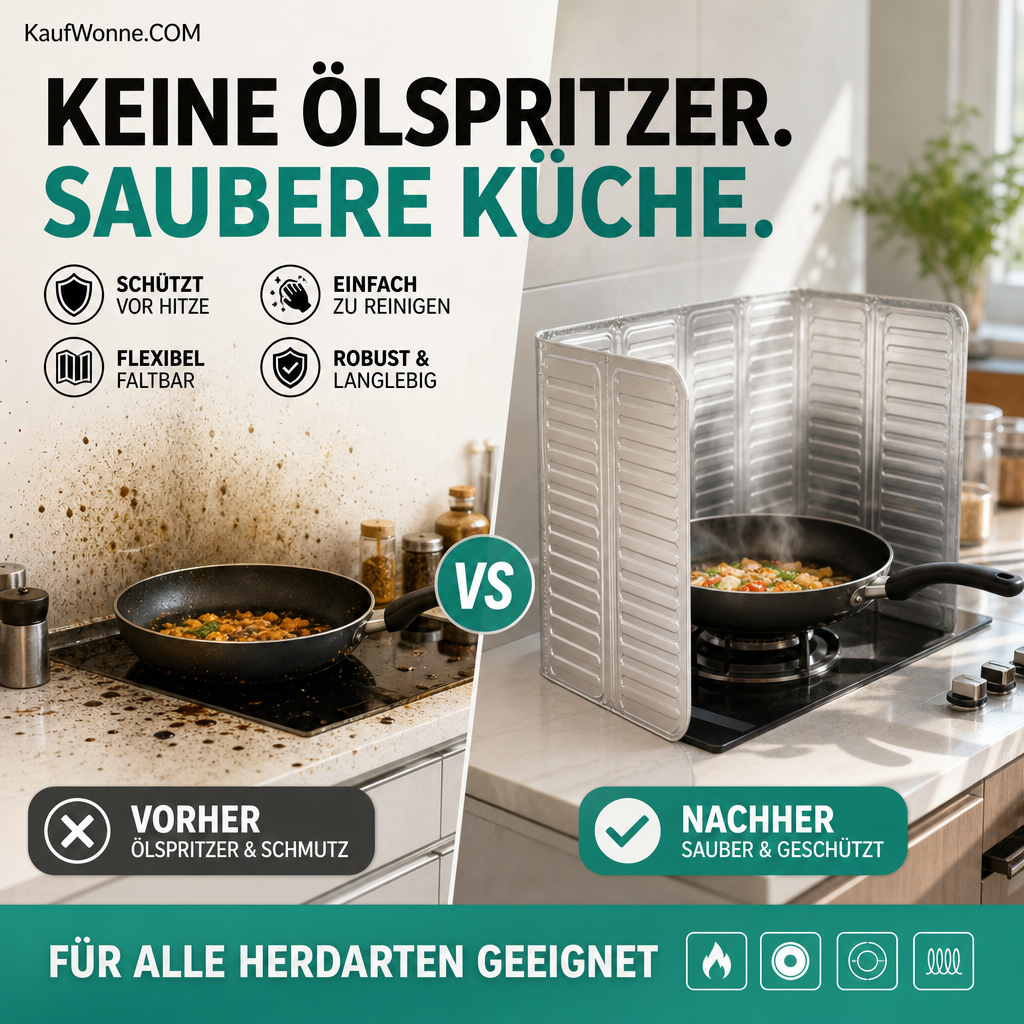 😍Schutz vor Ölspritzern in der Küche✨Halten Sie Ihre Küche sauber und ordentlich