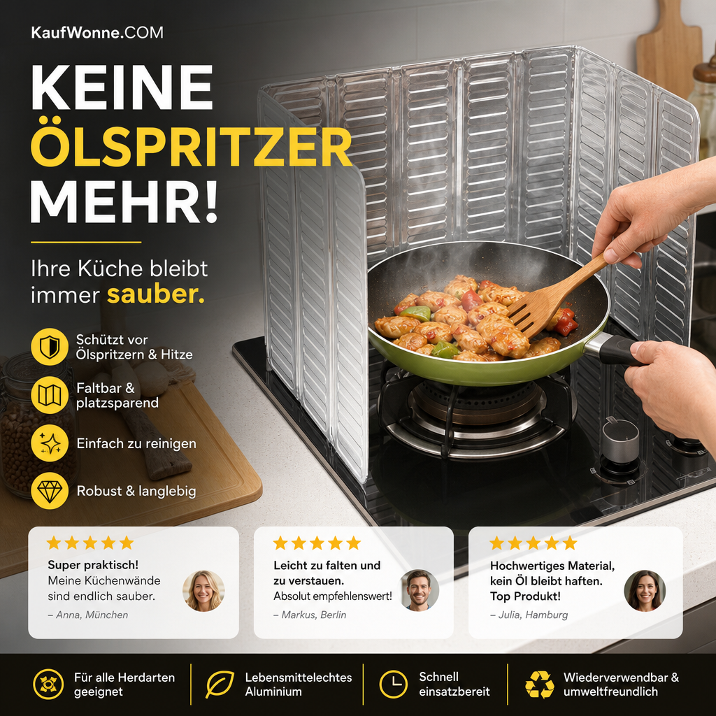 😍Schutz vor Ölspritzern in der Küche✨Halten Sie Ihre Küche sauber und ordentlich