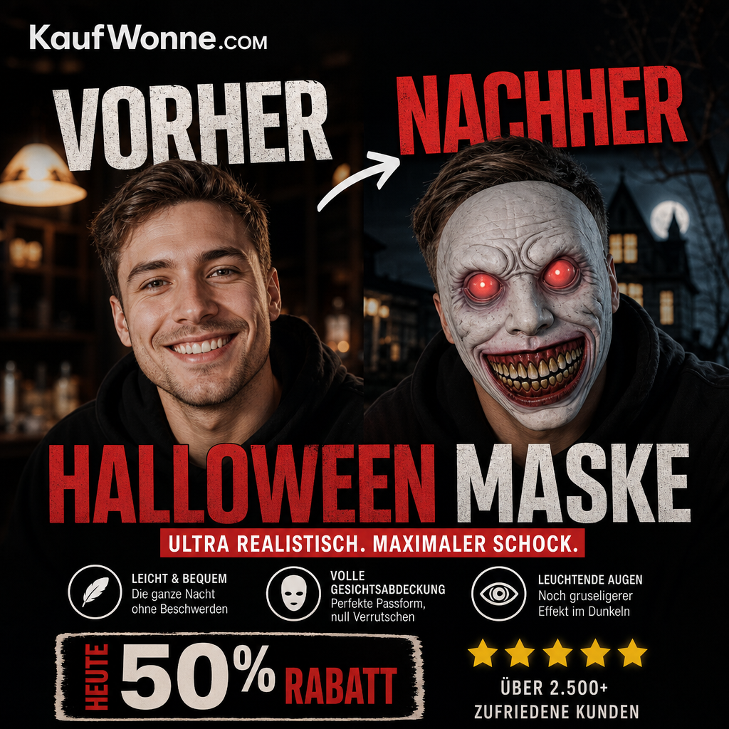 🎃Halloween Verkauf 50% Rabatt👻Gruselige Horrormaske zu Halloween