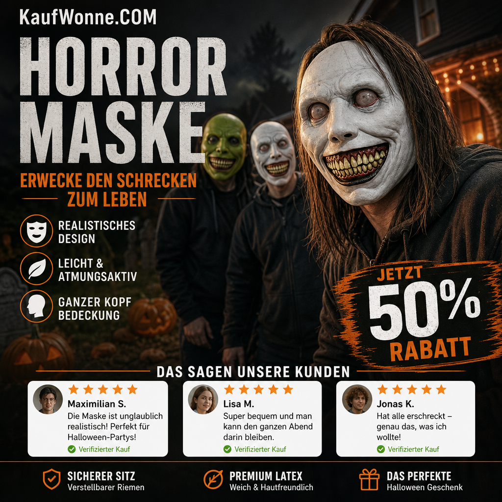 🎃Halloween Verkauf 50% Rabatt👻Gruselige Horrormaske zu Halloween