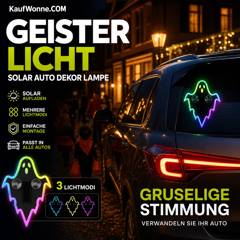 🚗👻 Solar-Auto-Geisterlicht mit intelligentem Bewegungssensor