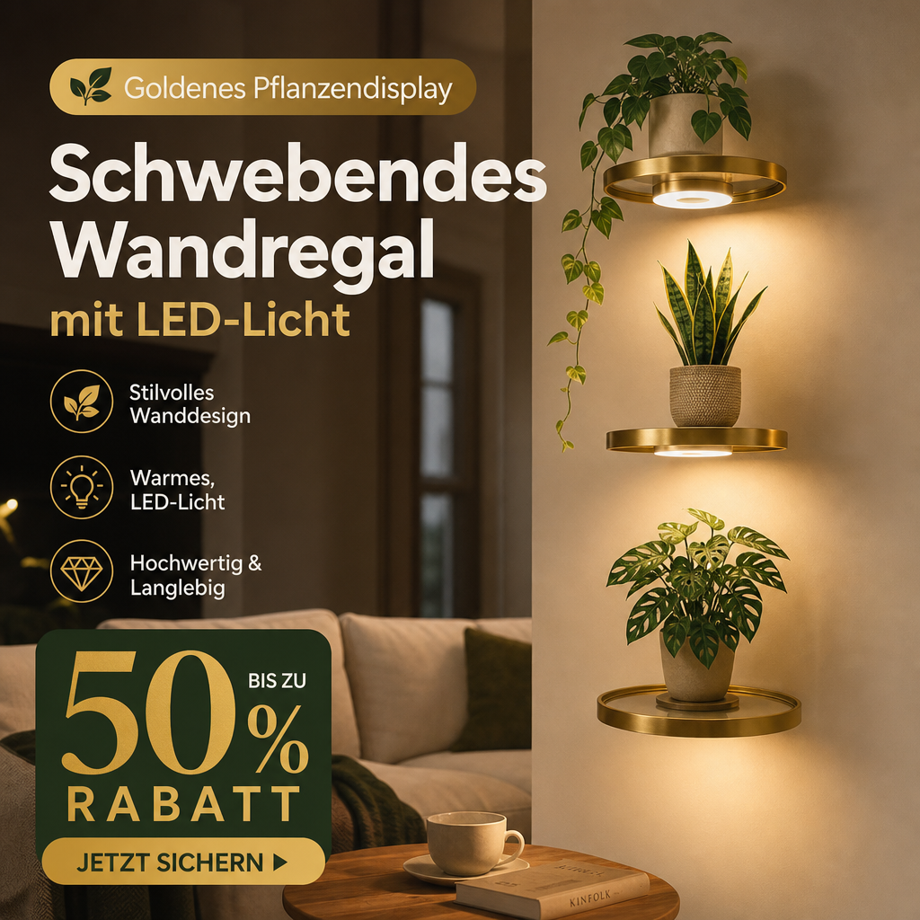 ✨💡 Schwebendes Wandregal mit integrierter LED-Ambientebeleuchtung