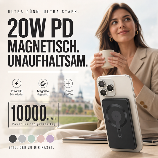 🔥50% RABATT! 🔋5000mAh ultradünne magnetische Powerbank