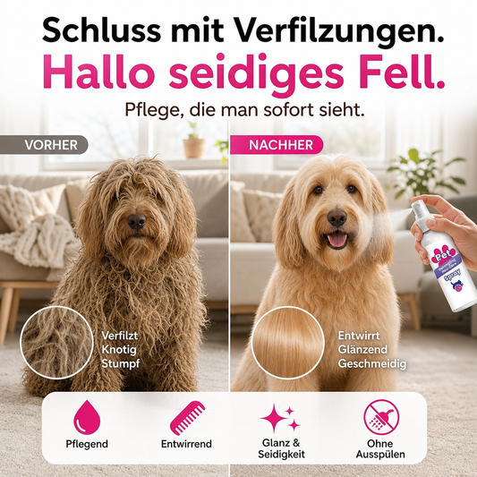 🔥🎁 2+1 GRATIS!!🥳 💞 50K+ VERKAUFT! ⚡🐾 Fellpflege‑Spray für Hunde und Katzen, pflegend, gegen verfilztes Fell, angenehmer Duft