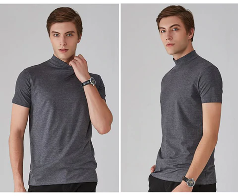 🔈🔈2026 Heißer Verkauf – 50 % Rabatt🎁Hochgeschlossenes, schmal geschnittenes T-Shirt für Herren