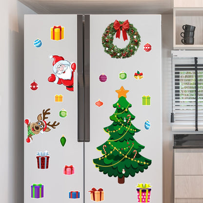 🎅 Weihnachts-Magnetaufkleber, festliche Dekoration für Kühlschrank und Metalloberflächen