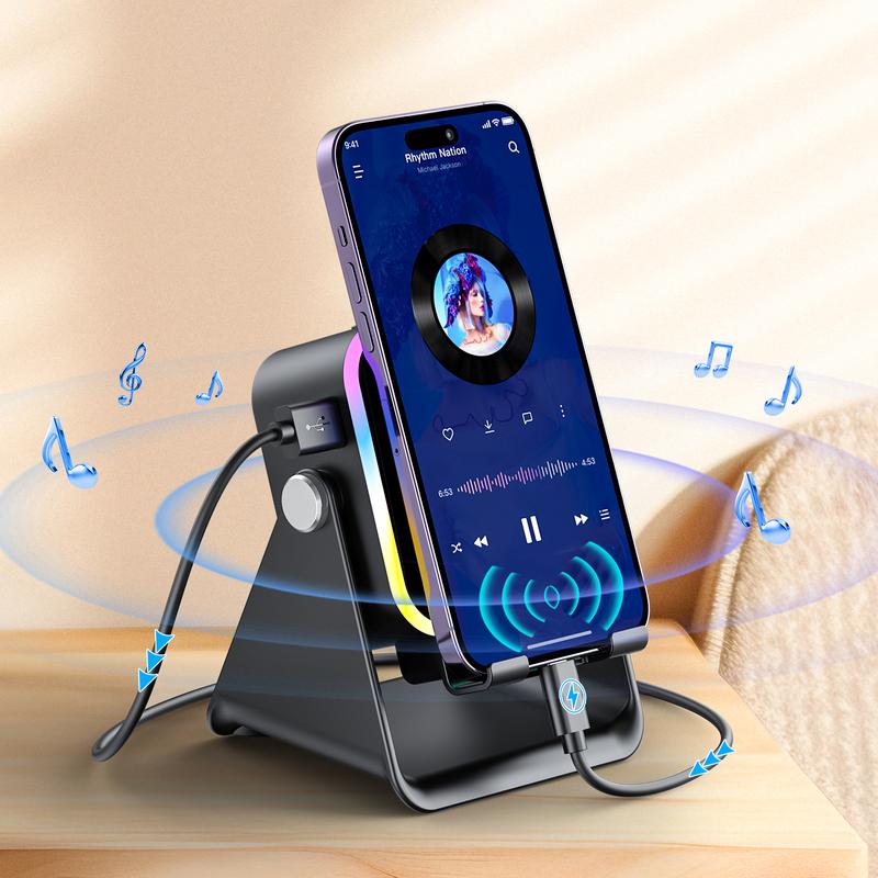 🔥Letzter Tag des zeitlich begrenzten 50%-Rabatts!🔥 5-in-1 Kabelloser Bluetooth-Lautsprecher mit Induktionsfunktion und verstellbarer Handyhalterung