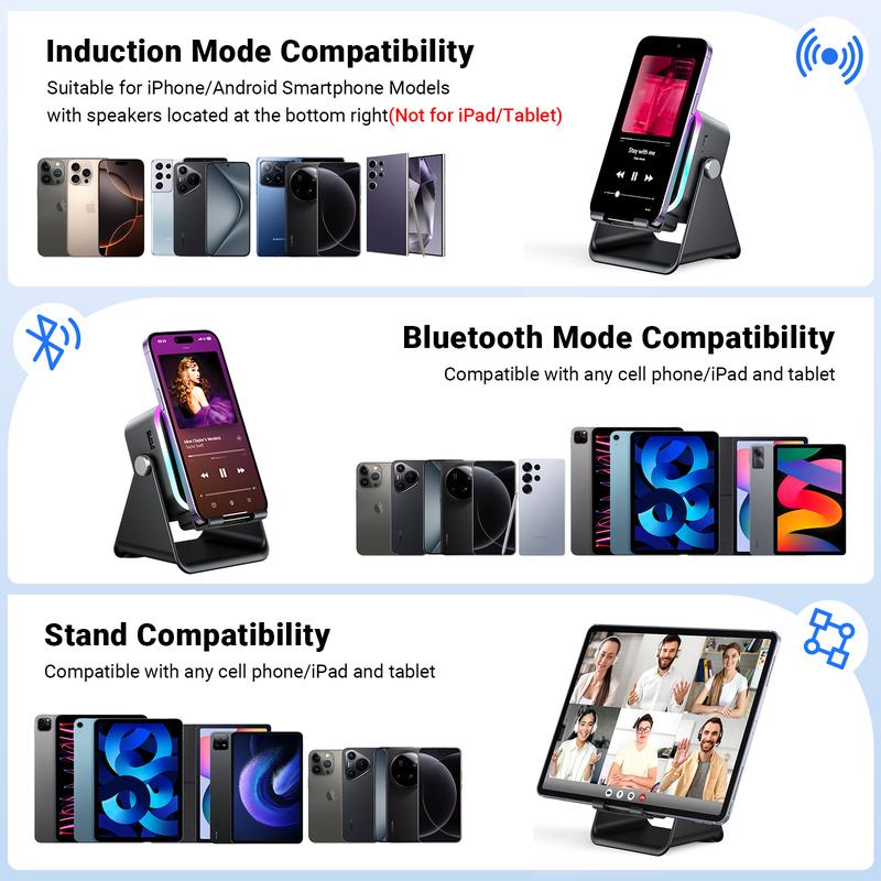 🔥Letzter Tag des zeitlich begrenzten 50%-Rabatts!🔥 5-in-1 Kabelloser Bluetooth-Lautsprecher mit Induktionsfunktion und verstellbarer Handyhalterung
