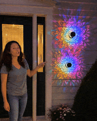 🌀Sommer-Sale 50% Rabatt 🌞💡Solar Mandala Wandleuchte für den Außenbereich, Garten, Zaun, Projektorlampe, Terrasse, Stimmungsdekoration