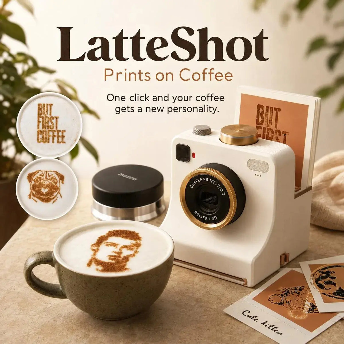 🎃Halloween-Angebot: 50 % Rabatt!🔥Retro-Kaffee-Kunstkamera – Mechanischer Latte-Schablonendrucker