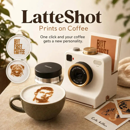 🎃Halloween-Angebot: 50 % Rabatt!🔥Retro-Kaffee-Kunstkamera – Mechanischer Latte-Schablonendrucker