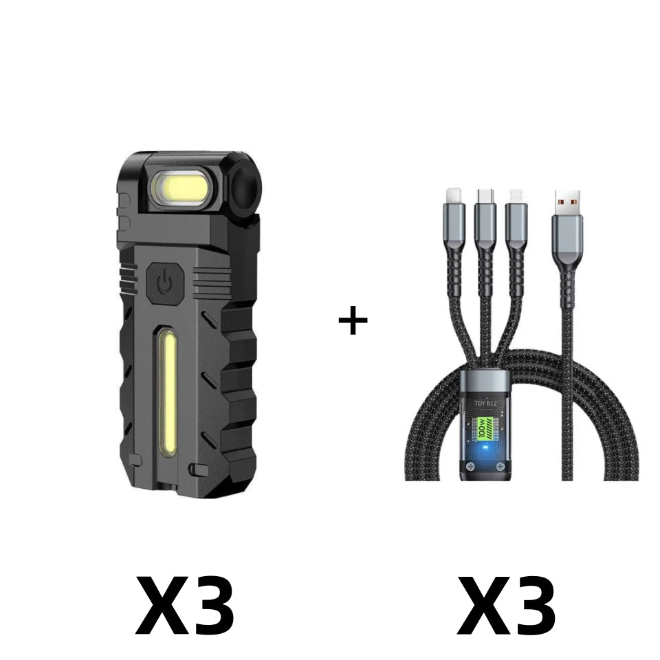 💎 50 % RABATT! 💎 180° drehbare LED-Arbeitsleuchte – Zweistrahler, Magnetfuß und USB-C-Ladeanschluss