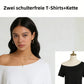 🔥✨ Neu 2026 👚Damen Set – Lockeres Schulter-T-Shirt mit kurzen Ärmeln💖
