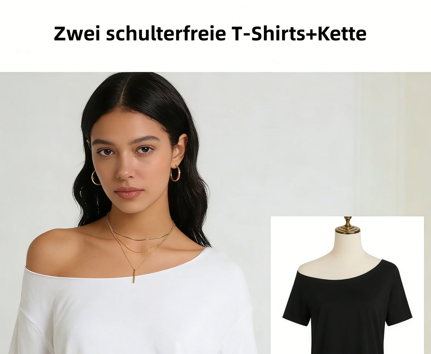 🔥✨ Neu 2026 👚Damen Set – Lockeres Schulter-T-Shirt mit kurzen Ärmeln💖