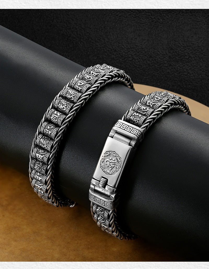 📢📢50 % Rabatt!! ⏰💎 Tibetisches Gebetsmühlen-Armband – 925er Sterlingsilber, Glücksbringer & Valentinstagsgeschenk