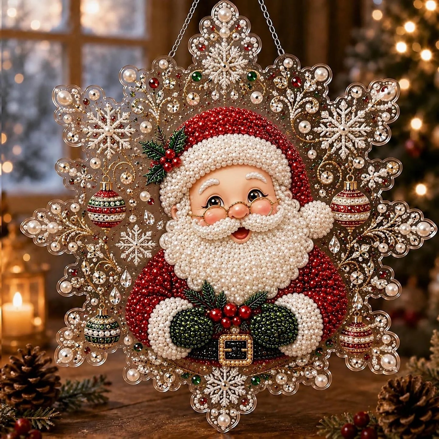 🔥🎁 2+1 GRATIS!!🥳🎄Weihnachts-Perlen-Diamant-Kunst-Hängeornament-Set | Lichtechte, farbechte Perlen zum Selbermachen von Weihnachtsdekorationen 🎅💎