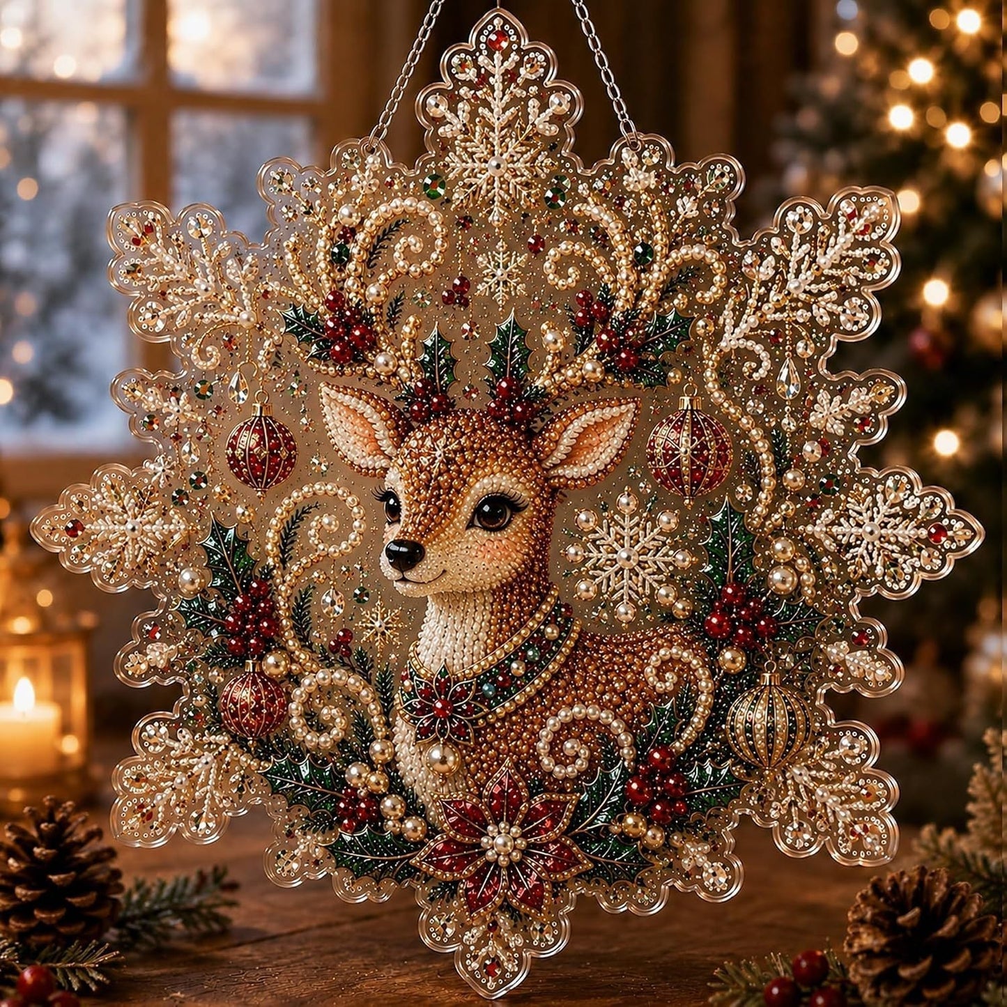 🔥🎁 2+1 GRATIS!!🥳🎄Weihnachts-Perlen-Diamant-Kunst-Hängeornament-Set | Lichtechte, farbechte Perlen zum Selbermachen von Weihnachtsdekorationen 🎅💎