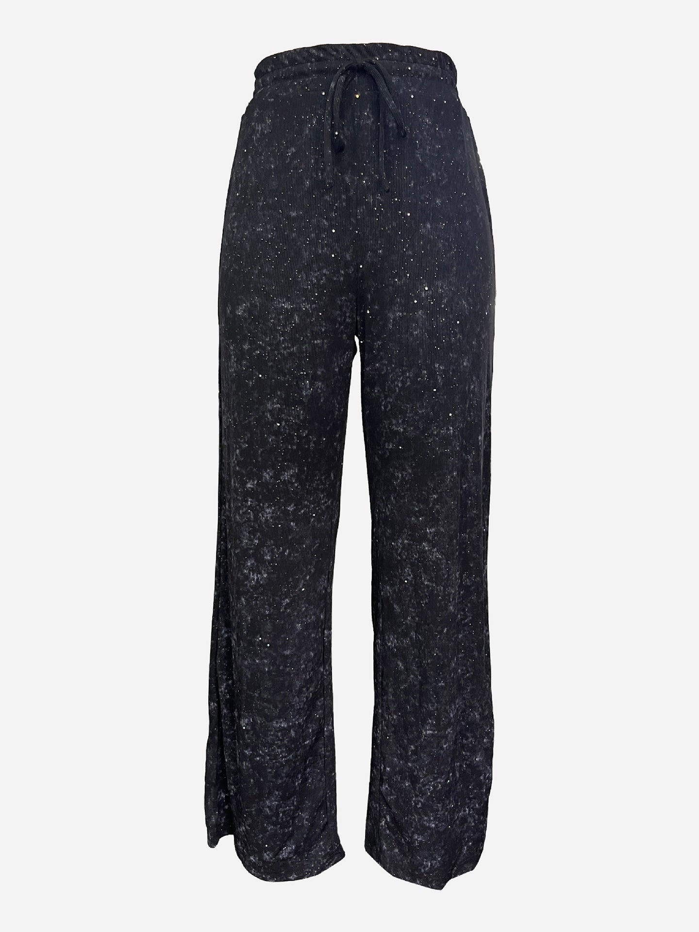💖 50% VERSCHENKT💃Damen Paillette Sparkle Breite Bein Hose mit elastischem Bund✨