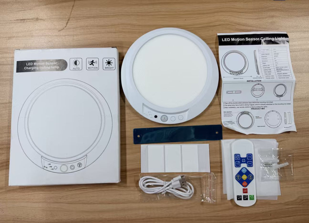 🔥 Bis zu 50 % Rabatt heute💡 Deckenleuchte mit Bewegungssensor, 3 Lichtmodi – wiederaufladbar, magnetisch, kabellos