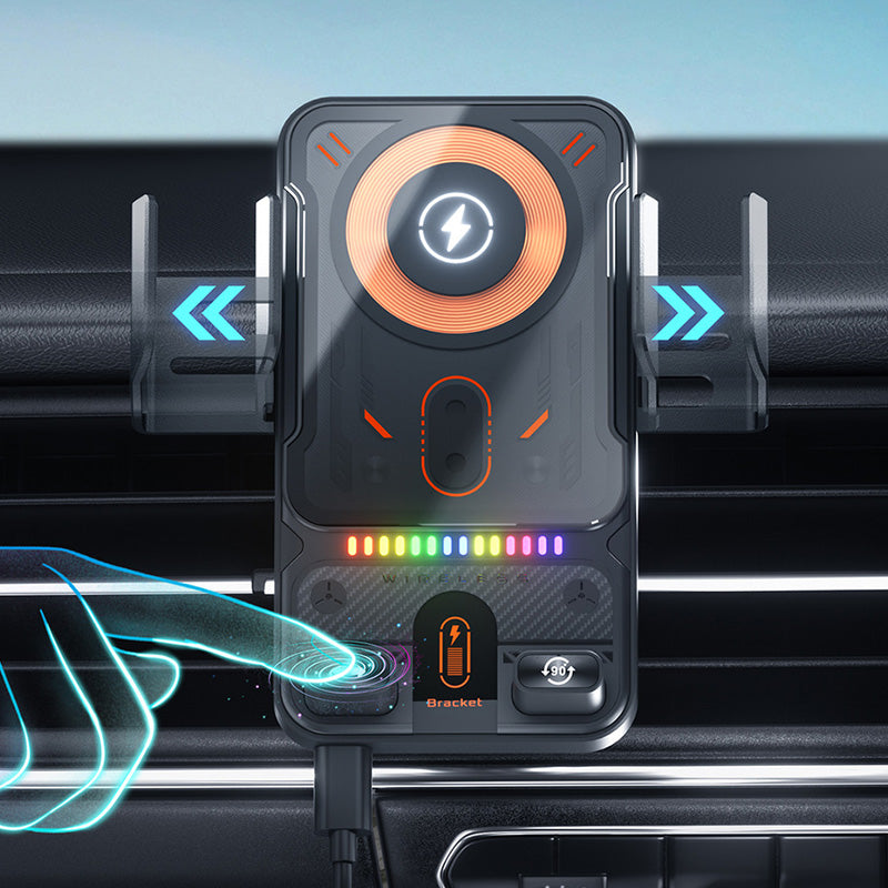 📢📢50 % Rabatt!! ⏰Intelligenter 2-in-1-Autotelefonhalter mit automatischer Drehfunktion und kabellosem Ladegerät⚡