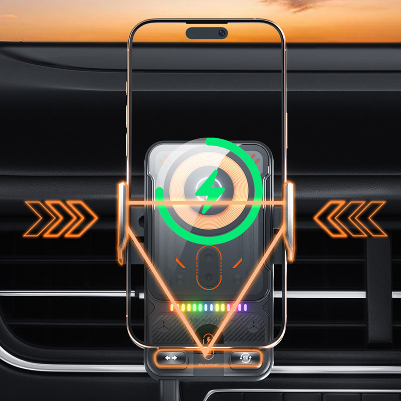 📢📢50 % Rabatt!! ⏰Intelligenter 2-in-1-Autotelefonhalter mit automatischer Drehfunktion und kabellosem Ladegerät⚡