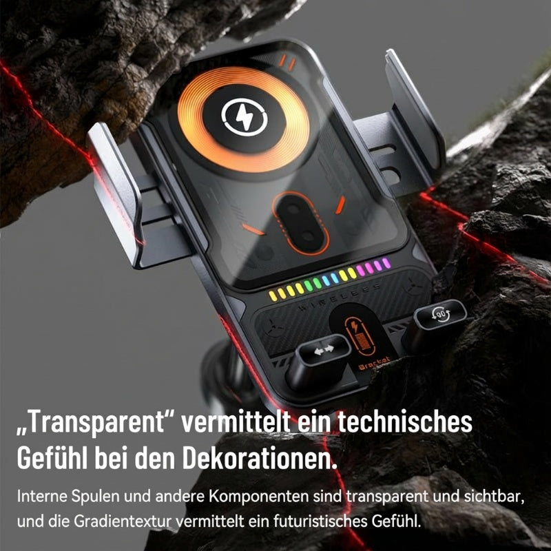📢📢50 % Rabatt!! ⏰Intelligenter 2-in-1-Autotelefonhalter mit automatischer Drehfunktion und kabellosem Ladegerät⚡