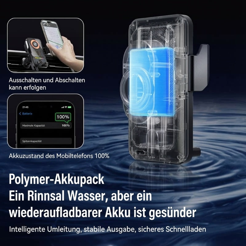 📢📢50 % Rabatt!! ⏰Intelligenter 2-in-1-Autotelefonhalter mit automatischer Drehfunktion und kabellosem Ladegerät⚡