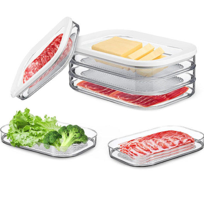 🍱50 % RABATT! 👀 Transparenter Kühlschrankbehälter mit Deckel – Transparente Sicht, stapelbar & 3 Größenoptionen – Mühelose Organisation Ihres Kühlschranks ✨