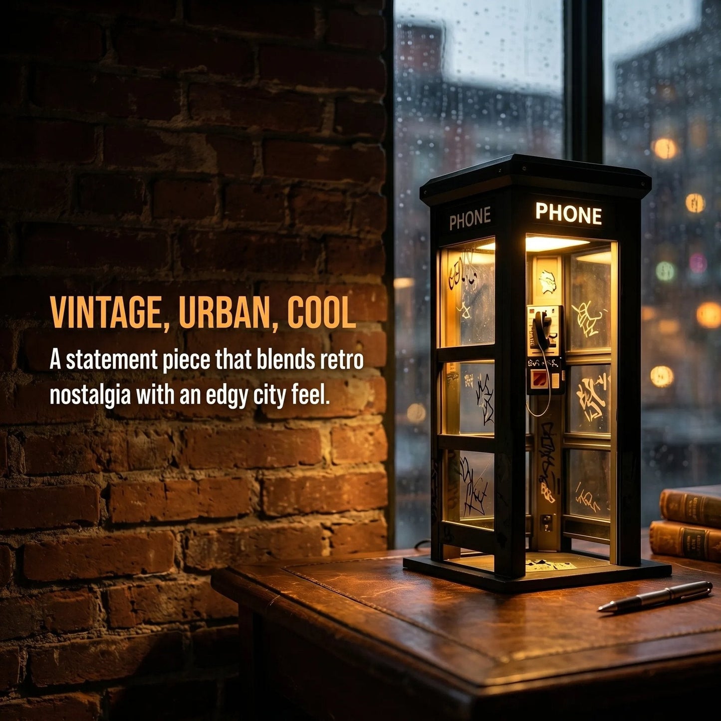 📢📢50 % Rabatt!! ⏰✨Ambientelampe im Vintage-Stil einer Telefonzelle