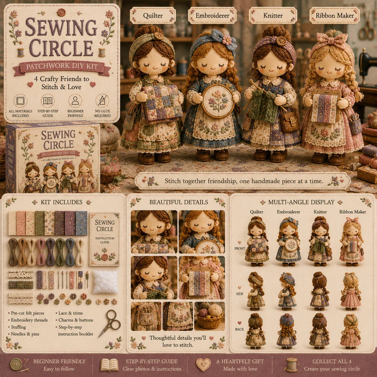 🎁Hot Sales-49% OFF🧵 Tiny Worlds Collection – Patchwork DIY Kit Series