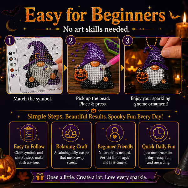 🎉✨ 31 Tage voller Gnome-Überraschungen: Halloween-Diamantmalerei-Adventskalender