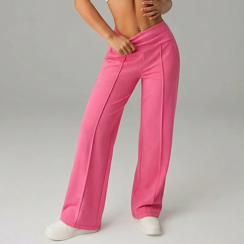 🎉LETZTER TAG AKTION – 50% RABATT 👖✨ Damen Weite Straight-Leg-Hose mit hohem Bund – Stretchstoff + Praktische Taschen + 9 Farben! ✨