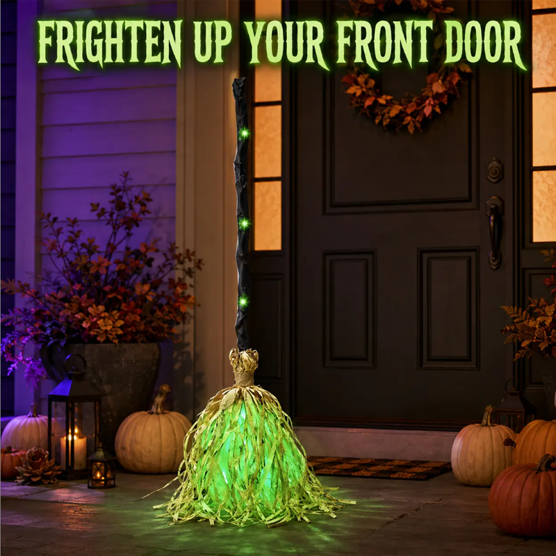 🧙 Nur für kurze Zeit: 55 % Rabatt! 🥳 Animierter Hexenbesen als Halloween-Dekoration mit Licht und Sound