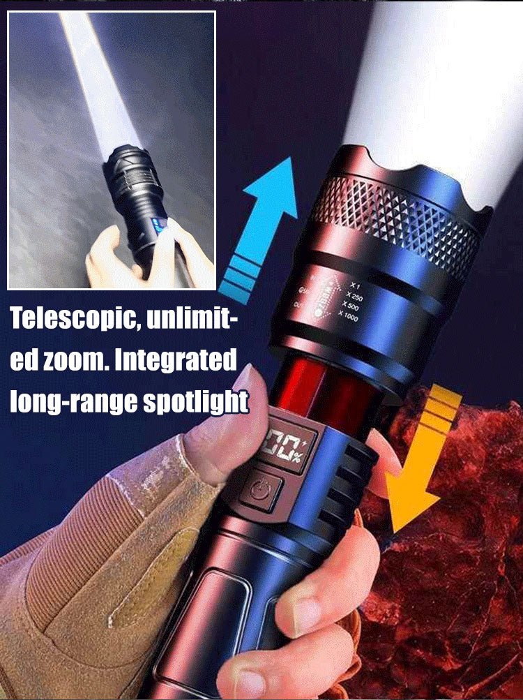 🔦 50% Rabatt + KAUF 2, ERHALT 1 GRATIS! 💥 Superstarke Zoom-Taschenlampe – extrem hell & wasserdicht – perfekt für Outdoor & Notfall!