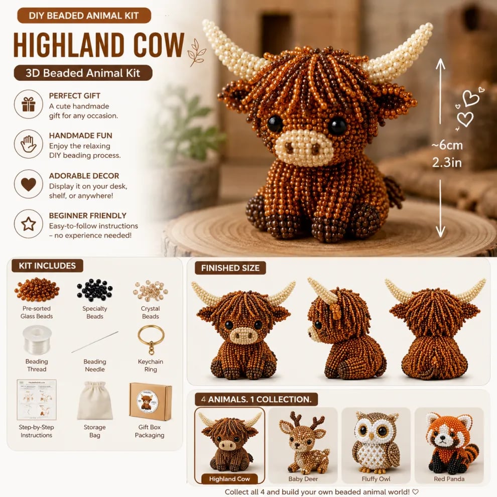 📢📢50 % Rabatt!!🥳🧵✨Kleines 3D-Perlen-Tier-Bastelset